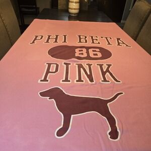 Victoria's Secret Pink Phi Beta 86 Stadium Blanket Vintage Pink Dog, 76" x 52"